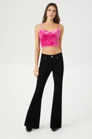 Women's Velvet Corset Cami Pink