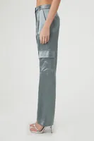 Women's Satin Cargo Trouser Pants Medium