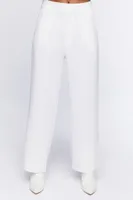 Women's Cropped Wide-Leg Trousers in Ivory Large