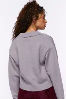 Women's Split-Neck Collared Sweater