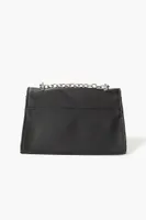 Women's Rhinestone Buckle Shoulder Bag in Black