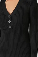 Women's Button-Front Midi Sweater Dress