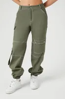 Women's Cargo Pocket Joggers in Olive Medium