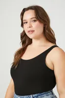 Women's Scoop-Neck Tank Bodysuit in Black, 3X