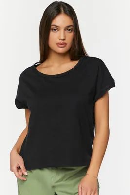 Women's Boxy Short-Sleeve T-Shirt in Black Medium