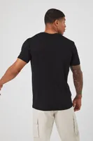 Men Eyelet Short-Sleeve Crew T-Shirt in Black Small