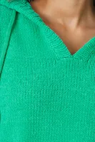 Women's Hooded Drop-Sleeve Sweater in Emerald Medium