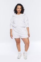 Women's Drop-Sleeve Zip-Up Hoodie in White, 1X