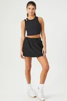 Women's Active Cropped Cutout Tank Top in Black Large