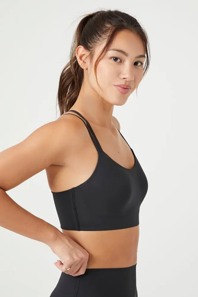 Women's Strappy Crisscross Sports Bra in Black Small