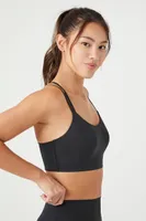 Women's Strappy Crisscross Sports Bra in Black Small