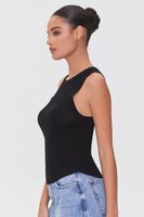 Women's Dolphin-Hem Tank Top in Black Small