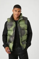 Men Cloud Wash Puffer Vest Black/Olive