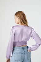 Women's Twisted Satin Crop Top