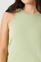 Women's Mineral Wash Crew Tank Top Olive