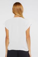 Women's Plunging Tie-Front Top in White Small