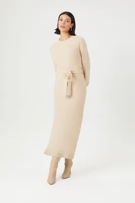 Women's Tie-Front Midi Sweater Dress