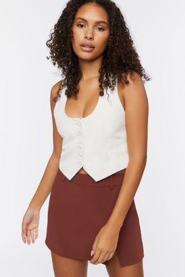 Women's Crepe Slit Mini Skirt