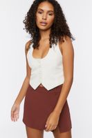 Women's Crepe Slit Mini Skirt in Espresso Large