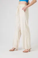 Women's Drawstring Wide-Leg Pants in Beige, XL