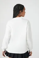 Women's Oversized Long-Sleeve T-Shirt in White Small