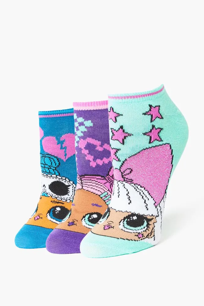 LOL Surprise Ankle Socks Set - 3 pack in Purple