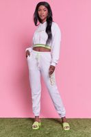 Women's Barbie™ Graphic Beaded Hoodie in White Medium