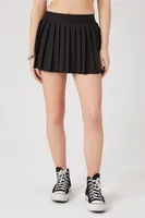 Women's Pleated Mini Skirt in Black, XS