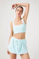 Women's Active French Terry Ringer Skort in Powder Blue, XS