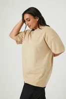 Women's Cotton Crew T-Shirt in Khaki, 1X