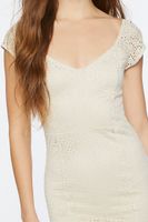 Women's Lace Bodycon Mini Dress in Sandshell Medium