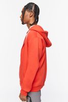 Men Fleece Zip-Up Hoodie in Red, XL