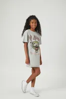 Girls Def Leppard T-Shirt Dress (Kids) in Grey, 9/10