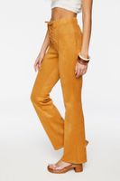 Women's Faux Suede Lace-Up Flare Pants in Maple Medium