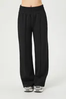 Women's French Terry Straight-Leg Pants in Black Small