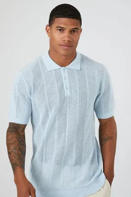 Men Ribbed Textured Polo Shirt