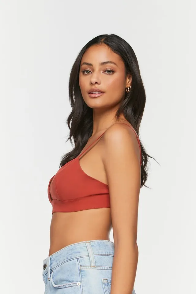 Forever 21 Women's Cutout Triangle Bralette in Rust Small