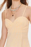 Women's Gingham Cami Mini Dress in Orange Large