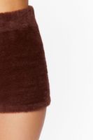 Women's Fuzzy Knit Shorts in Chocolate Medium