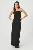 Women's Pleated Strapless Top in Black Small