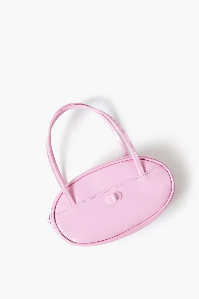 Women's Faux Patent Leather Clutch Bag in Pink