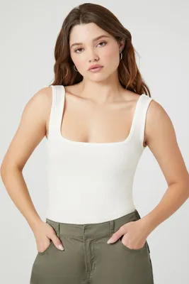 Women's Square-Cut Tank Bodysuit Vanilla