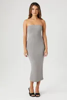 Women's Tube Bodycon Midi Dress Grey,