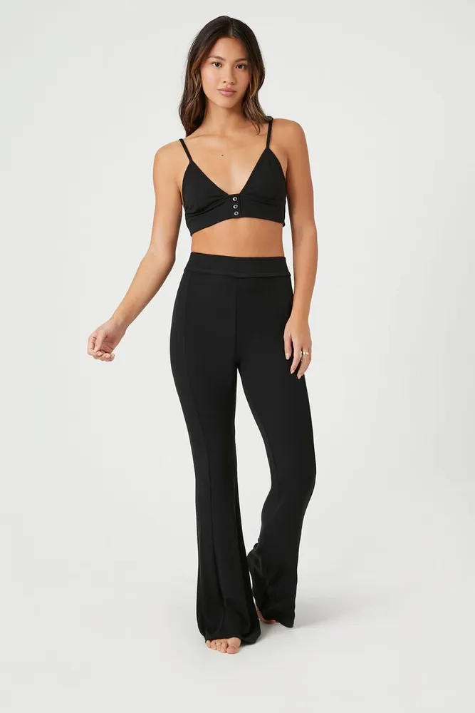 Women's Flare Pajama Pants in Black Small