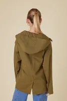 Women's Hooded Uniform Utility Jacket in Olive Small