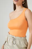 Women's One-Shoulder Tank Top in Island Mango Small