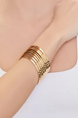 Women's Bangle Bracelet Set in Gold, M/L
