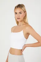 Women's Seamless Cropped Cami in White, S/M