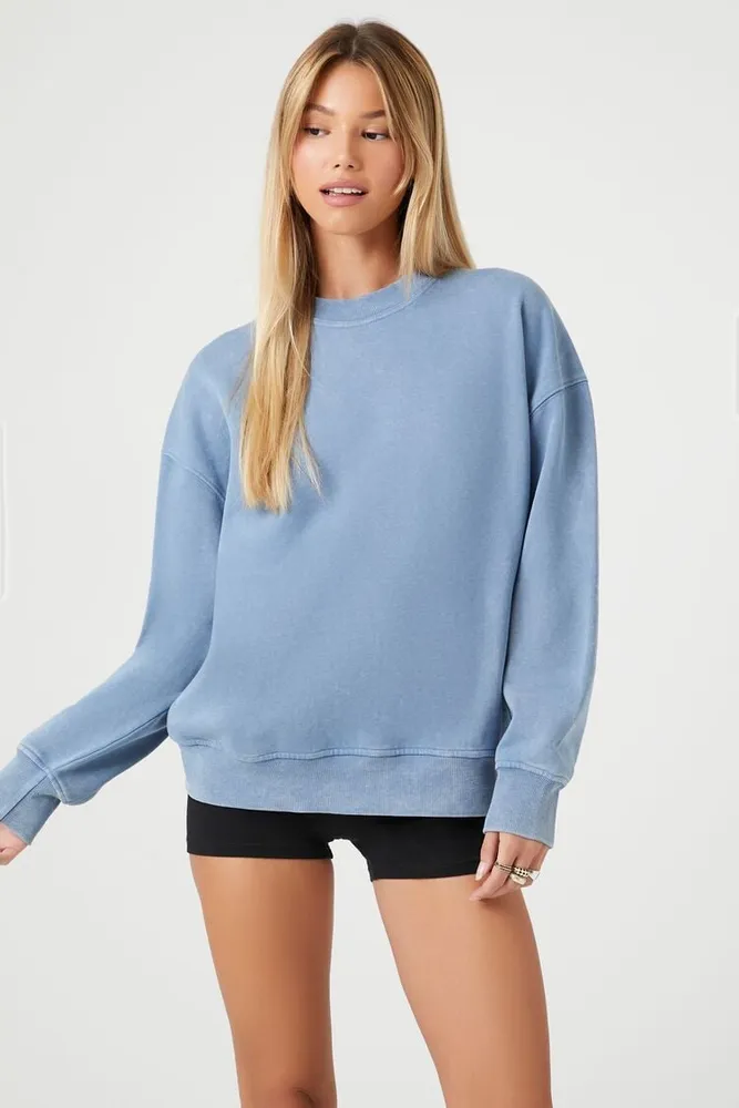 Women's Mineral Wash Fleece Pullover Blue