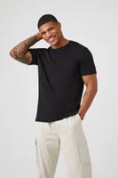 Men Eyelet Short-Sleeve Crew T-Shirt in Black Small